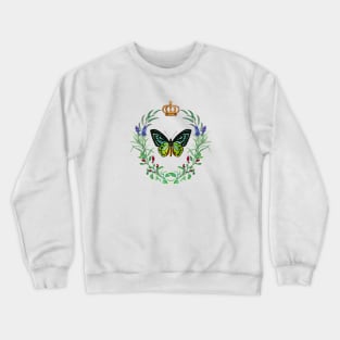 Butterfly Crown and Wreath French Style Design Crewneck Sweatshirt